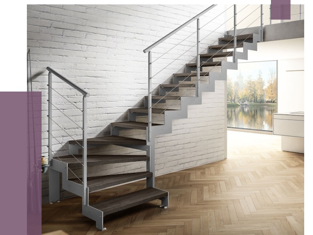 Г-образные лестницы под ключ в Сибае от 37251 руб. | ПРОЛЁТ-Сба