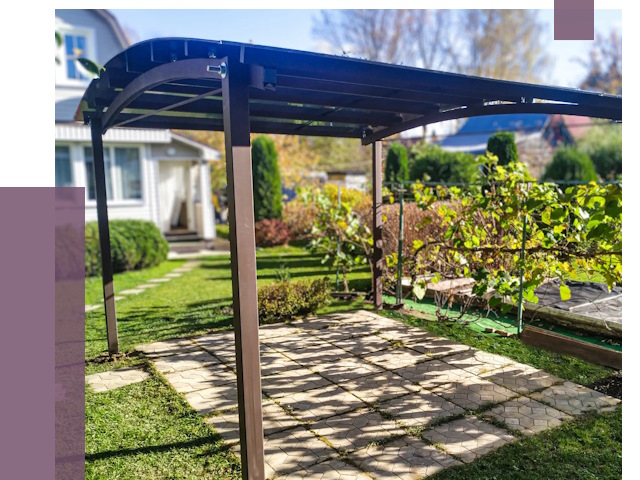 Навесы для дачи в Сибае от 12794 руб. под ключ — ПРОЛЁТ-Сба