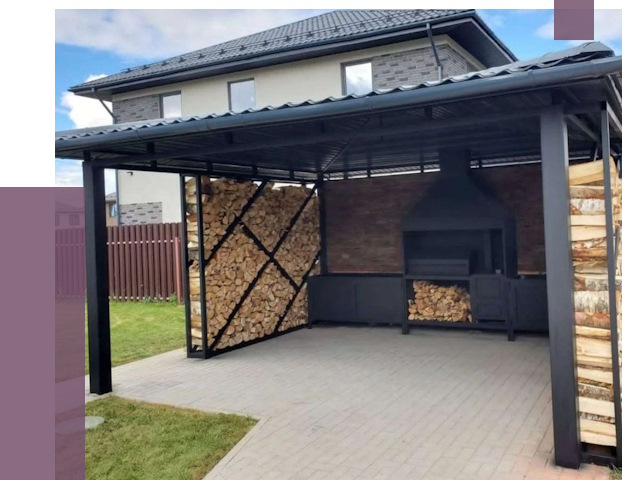 Навесы для барбекю в Сибае от 12794 руб. под ключ | ПРОЛЁТ-Сба