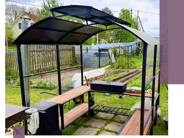 Навесы для барбекю в Сибае: изготовление, монтаж и демонтаж