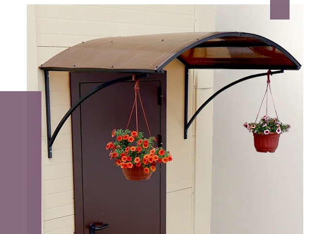 Козырьки над входом в Сибае от 14900 руб.  | ПРОЛЁТ-Сба