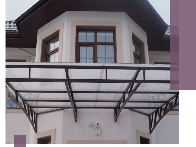 Козырьки из поликарбоната под ключ в Сибае