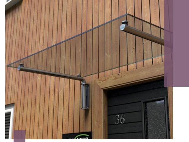 Стеклянные козырьки на входы и фасады в Сибае