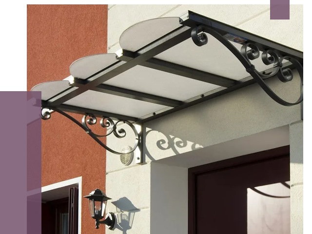 Односкатные козырьки в Сибае от 8426 руб.  | ПРОЛЁТ-Сба