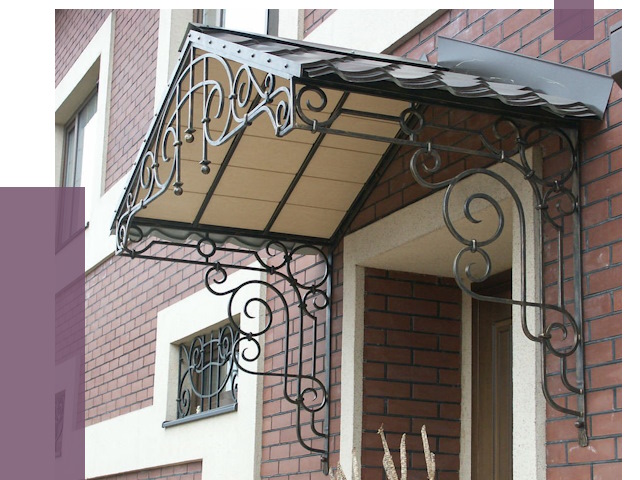 Двускатные козырьки в Сибае под ключ от 12845 руб.